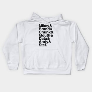 Goonies - Mikey & Brand & Chunk & Mouth & Data & Andy & Stef. (Black) Kids Hoodie